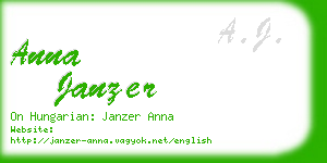 anna janzer business card